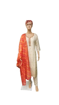 Elegant Off-White Chanderi Kurta Set