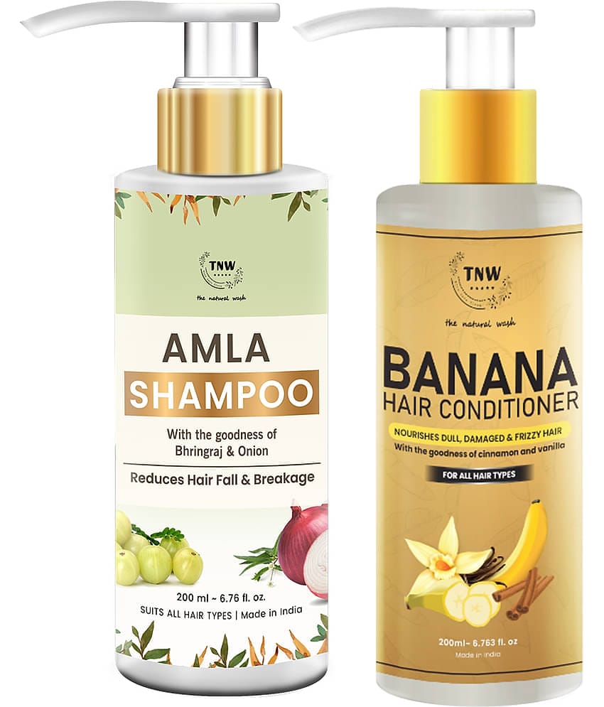 TNW - The Natural Wash Amla Shampoo Banana  Conditoner for Hair Shampoo + Conditioner 400 mL Pack of 2