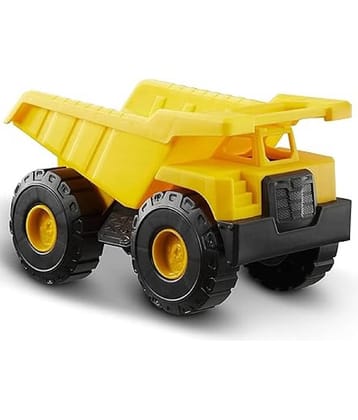 FEDIFU Dumper Truck Toy Unbreakable Plastic Construction Engineering Push & Pull Along Vehicle Yellow Truck Sand Carrier Bulldozer Toy for Toddlers .