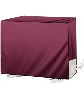 CASA FURNISHING Single Polyester Maroon AC Cover for 1.5 Ton Window AC