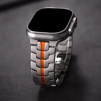 Titanium Dual Color Strap For Apple iWatch 49 MM Series Ultra/Ultra 2-Titanium Orange