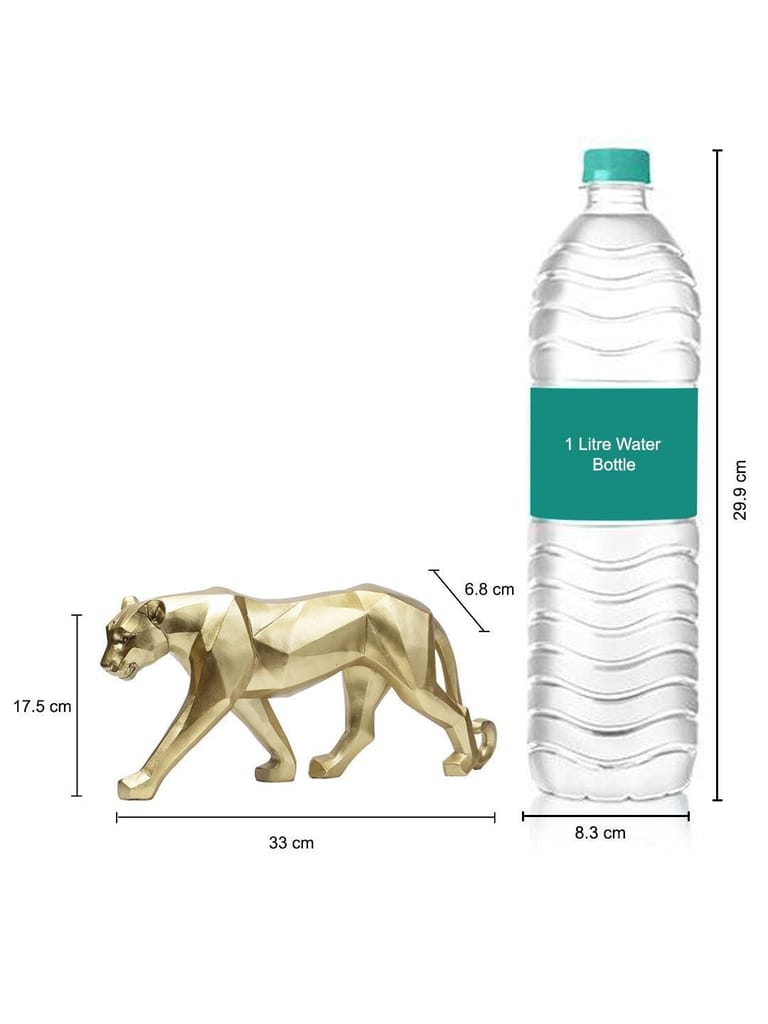 Decorative Golden Leopard Statue Home & Office Décor 41CM