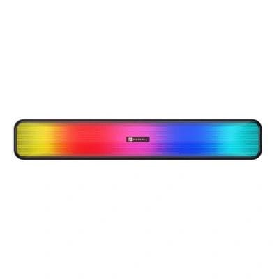 Portronics Radian 16W Bluetooth Stereo Soundbar with Multicolour LED Lights, in-Built FM Radio, Built in Mic, Aux in 3.5mm, Micro SD Slot(Black)