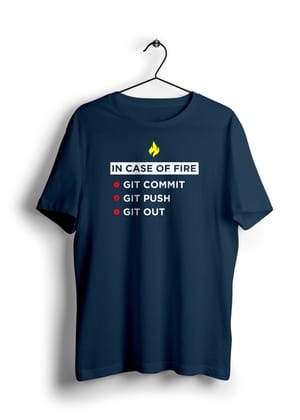In Case of Fire GIT Half Sleeve Unisex T-Shirt-Navy Blue / L