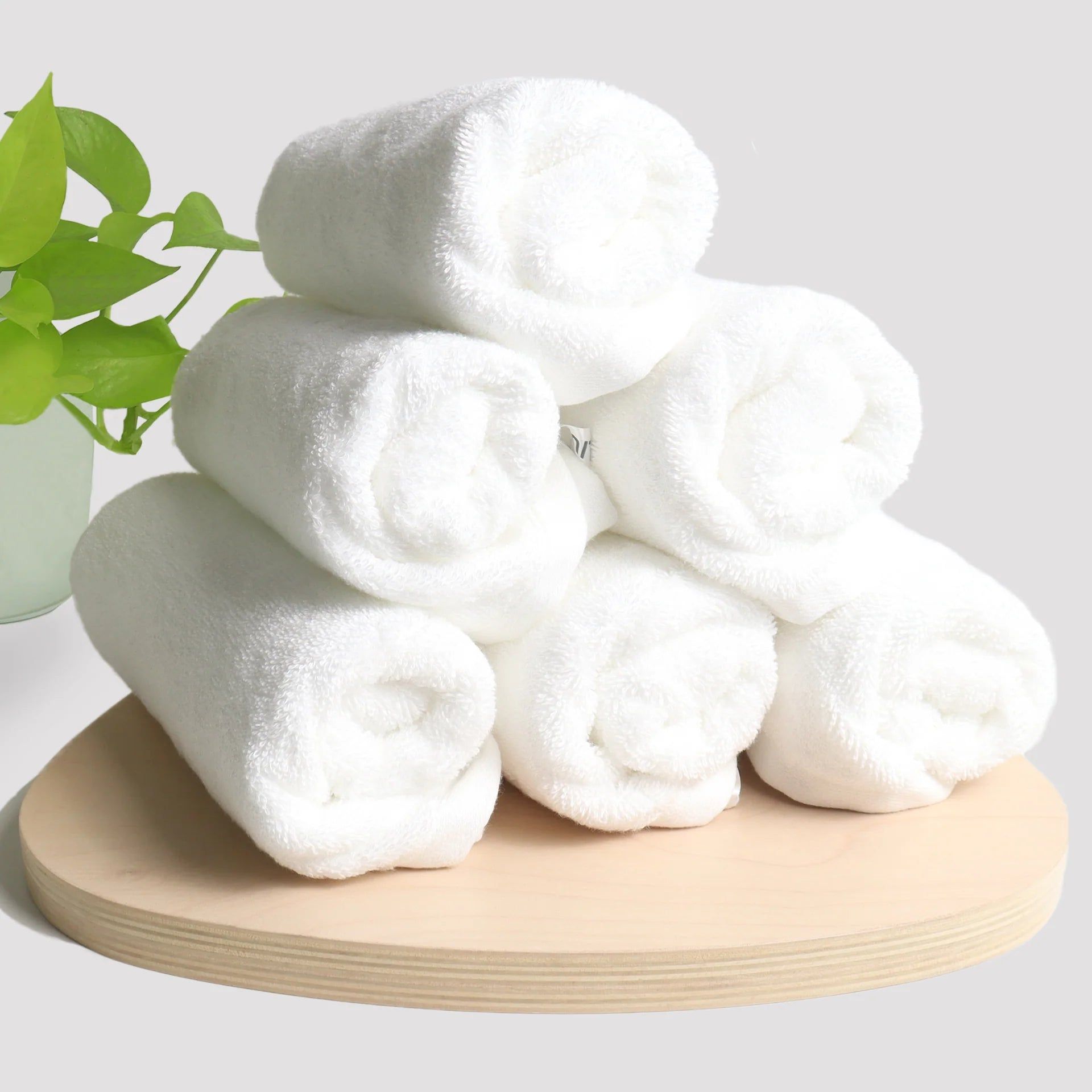 Heelium Bamboo Hand Towels - Set of 6-Ivory White | Ivory White | Ivory White | Ivory White | Ivory White | Ivory White