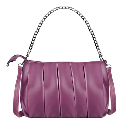 Purple Designer Faux Leather Handbag For Women And Girls HB27