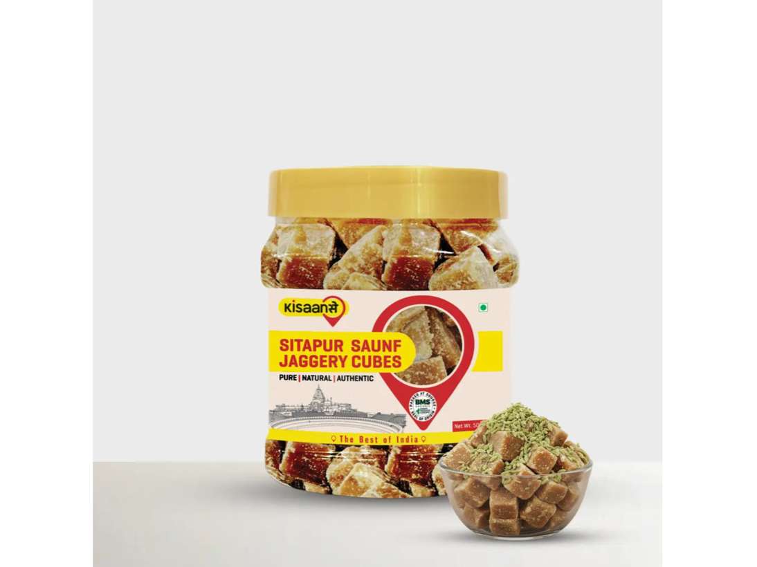 KisaanSay Sitapur Saunf Jaggery Cubes - 500 Gram