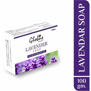 Globus Naturals Lavender Soap Bar for Skin Lightening & Exfoliation, Enriched With Neem & Almond Oil, For All Skin Types 100 gm