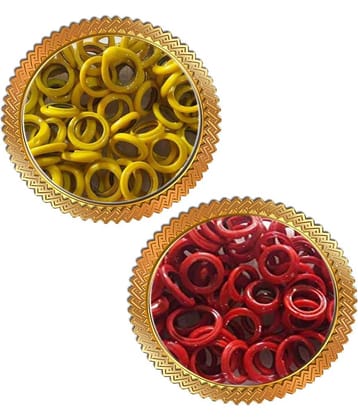 Chitti Gajulu - 108 Bangles - Small Pooja Bangles - Small Bangles for Lakshmi Pooja - 2 Sets - Yellow + Red