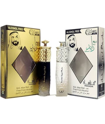 MANASIK SHAIKH ZAYED OUD &SHAIKH ZAYAD MUSK  Concentrated   Attar Roll On 6ml .  ( COMBO SET )
