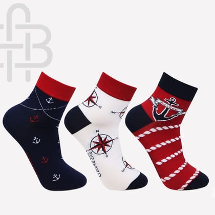 Men Ankle Length Fashion Casual Socks -Pack Of 3