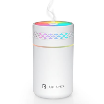 Portronics Magma Lite 260 ml Water Capacity Humidifier, 35 ml/h Mist Output, Continuous & Intermittent Modes, One-Button Control, Ultra Quiet for Home, Car & Bedside, Type-C Powered