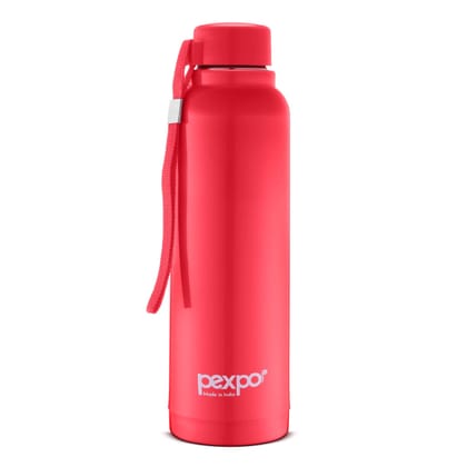 Pexpo PU Insulated 4 Hours Warm & Cold School Kids Bottle, 700 ml, Red, Stereo | Safe & Portable (Stainless Steel)