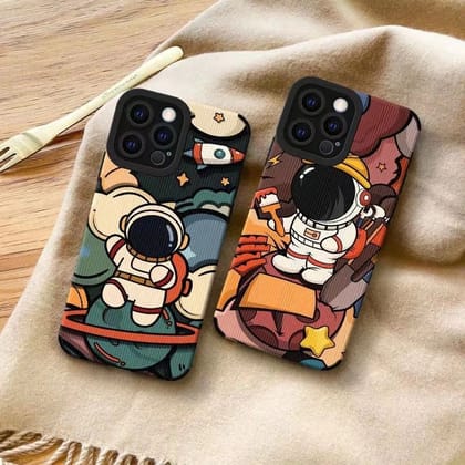 Cute Astronaut iPhone Textured Silicone Case-iPhone XS Max / Right Design