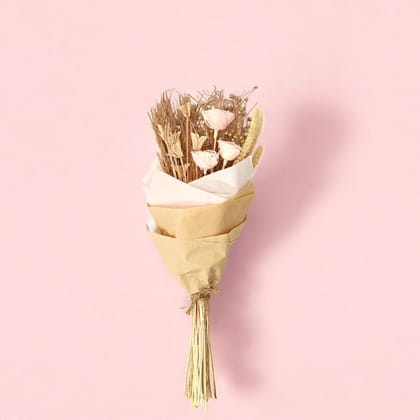 Handmade Dried Flower Bouquet with Pink Shola Flowers Rustic Kraft Paper Wrap for Sustainable Home Decor & Thoughtful Gifting Handmade Dried Flower Bouquet with Pink Shola Flowers Rustic Kraft Paper Wrap for Sustainable Home Decor & Thoughtful Gifting