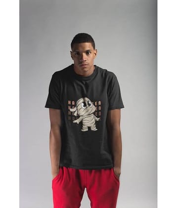 DAFABFIT Cotton Regular Fit Printed Half Sleeves Men's T-Shirt - Black ( Pack of 1 )