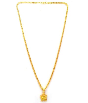Jewar Mandi Maa Durga Shero Wali Mata Ji Gold Plated Locket/Pendant with Link Chain Daily use for Men, Women & Girls, Boys