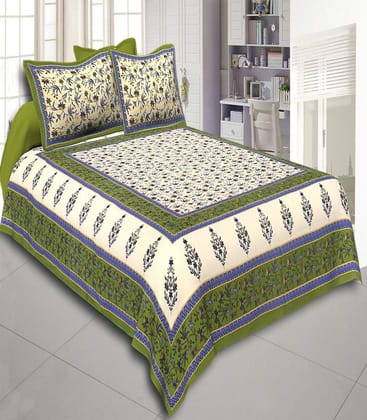 Serene Floral 144 TC Cotton Bedsheet
