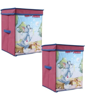 Tom & Jerry Toys Organizer (Set of 2 pcs), Storage Box for Kids, with top lid, Big