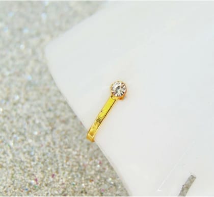 Beautiful Gold Plated Nose Stud Long 1 Stone Wedding Nose Ring Fashion Gift Jewellry Pack of 1