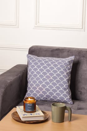 Slate Cushion Cover - Block Printed-Set of 3 / 40 x 40