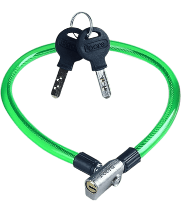 Foora Green Cable Type Helmet Lock - Key Lock