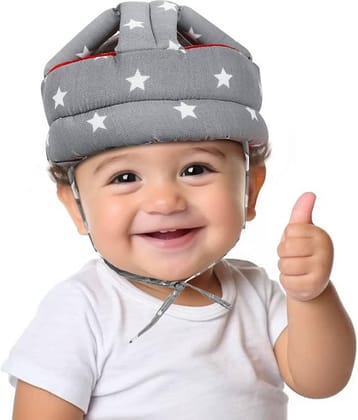 HUG PUPPY Grey Cotton Baby Helmet