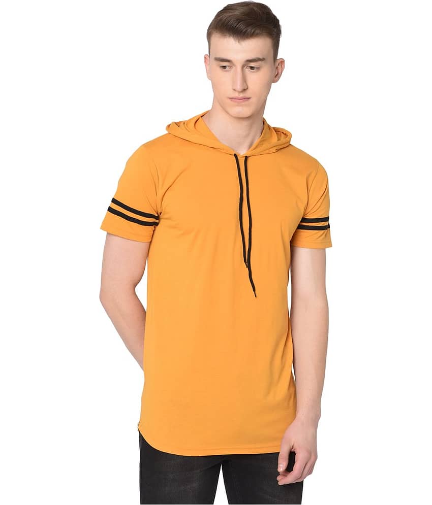 Glito Pack of 1 Cotton Blend Regular Fit Men's T-Shirt ( Mustard )