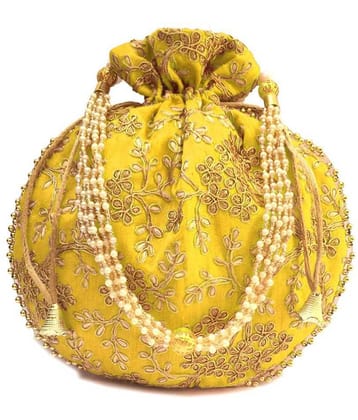 Apratim Yellow Silk Potli