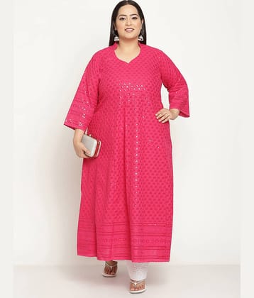 Queenley - Maroon Cotton Women's Flared Kurti ( Pack of 1 )