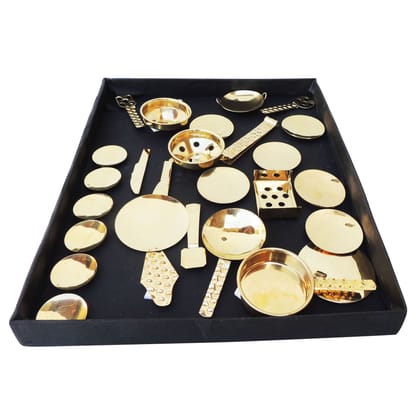 Brass Miniature Kitchen Set Toy | Traditional Cooking Play Set, Height : 1 Inch (ZMAS474 C)