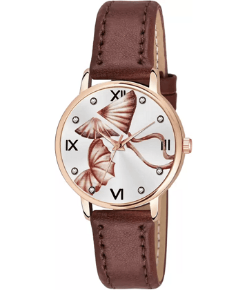 AQUA BLISS - Brown Leather Analog Womens Watch