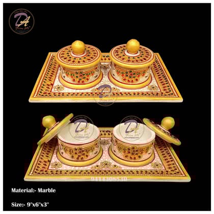 Marble Dry Fruit Box With Tray