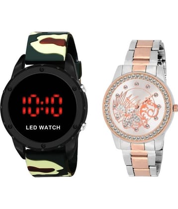 DECLASSE - Multicolor Metal Digital Couple's Watch