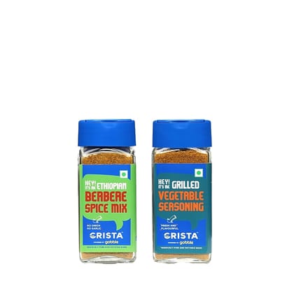 CRISTA Berbere And Vegetable Seasoning Combo Pack (Berbere Spice Mix, 50 gm & Vegetable Seasoning, 50 gm) - Pack of 2
