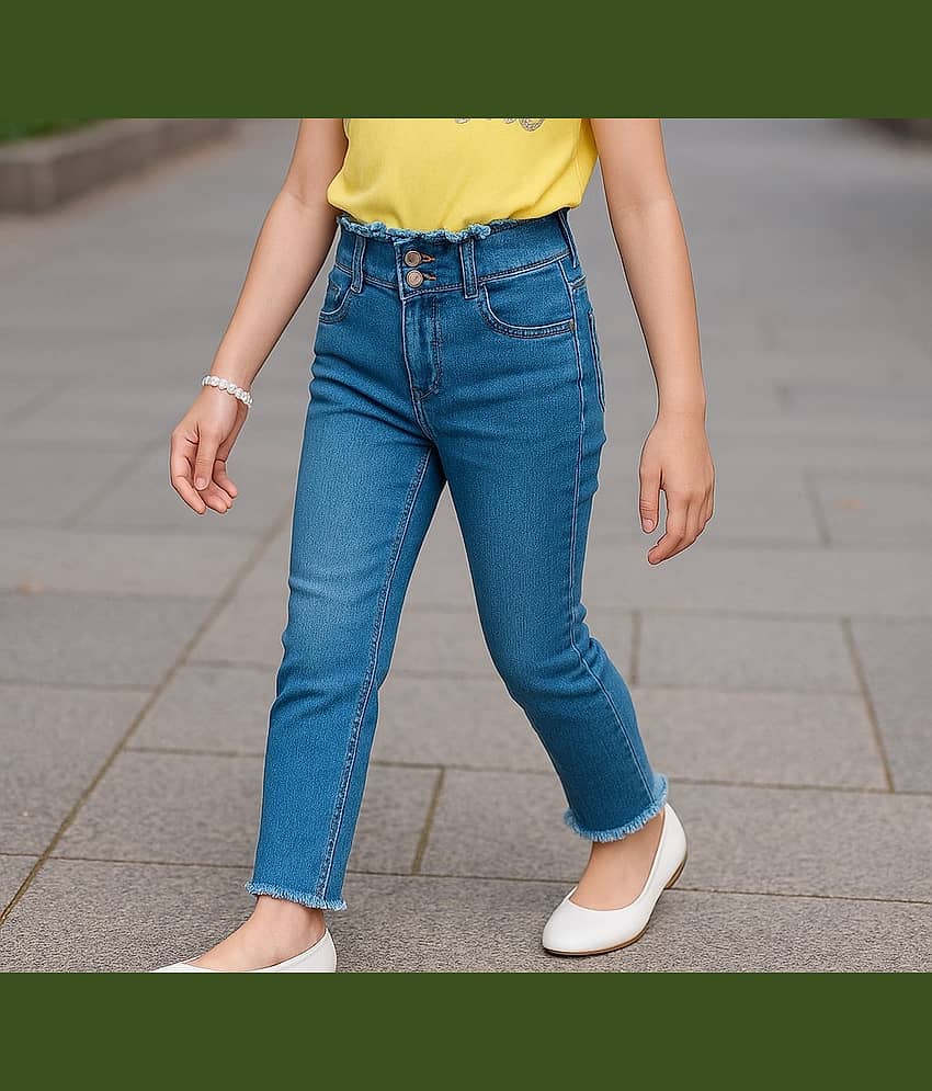 ICONIC ME Girls Denim Jeans ( Pack of 1 , Sky Blue )