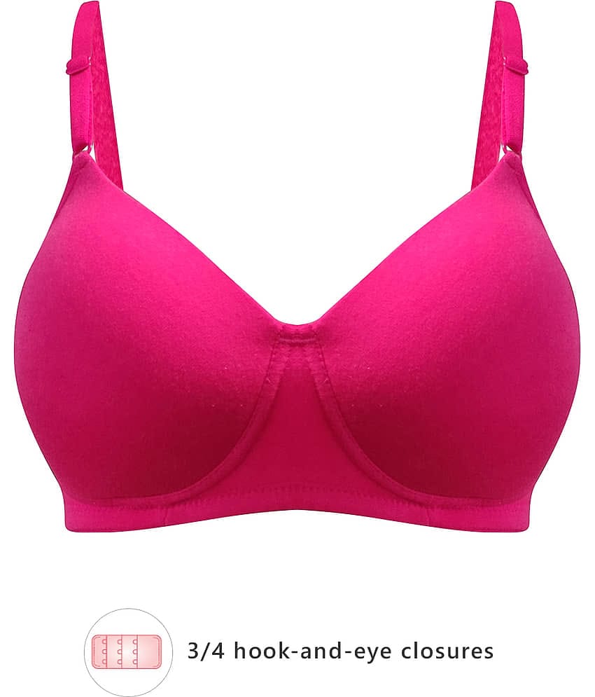 Clovia Cotton T-Shirt Bra - Pink Single