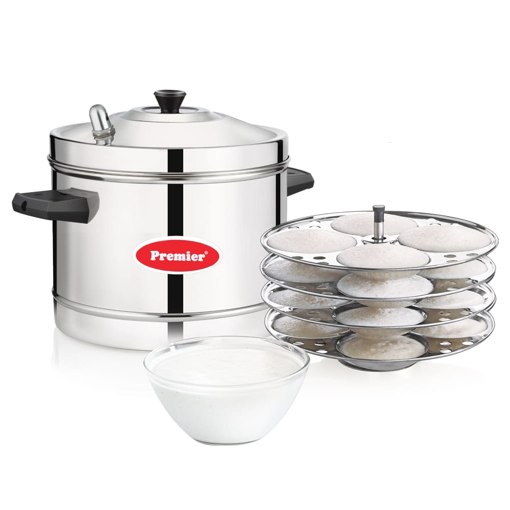 Premier Stainless Steel Induction Compatible Idly Cooker - 4 Plates