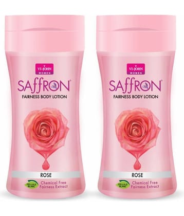 Vi-John Saffron Fliptop Rose Fairnes Body Lotion for Men & Women 250ml Pack of 2