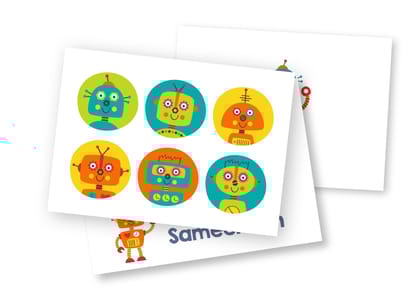 Personalised Folded Card - Robotic-Set of 50