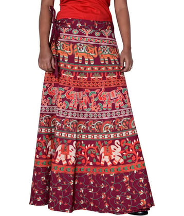 Sttoffa Cotton Wrap Skirt - Maroon