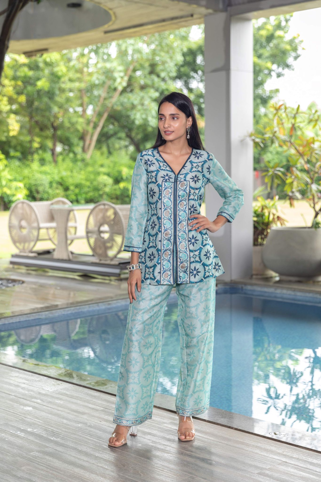 Blue Hue Coord Set-XS
