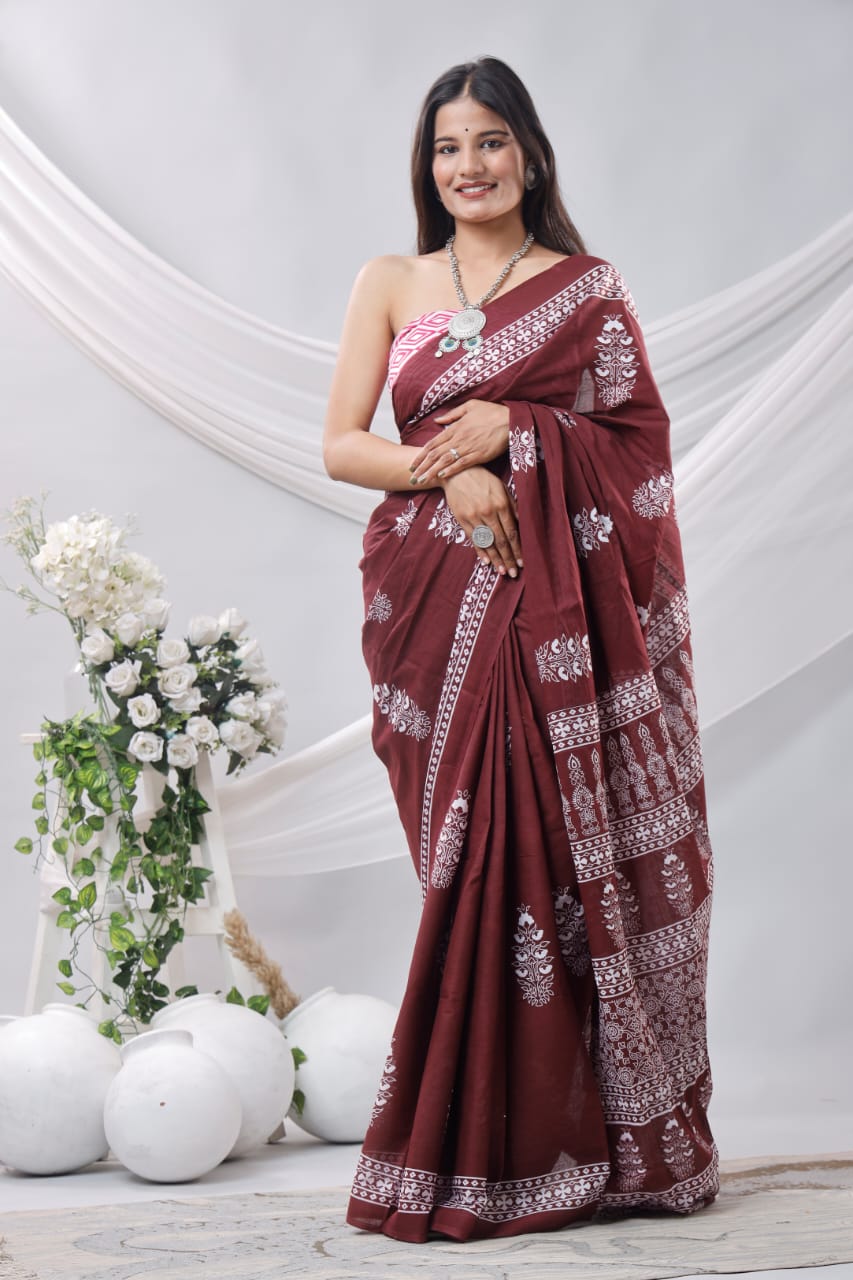 Cotton 92*80 Mulmul Saree