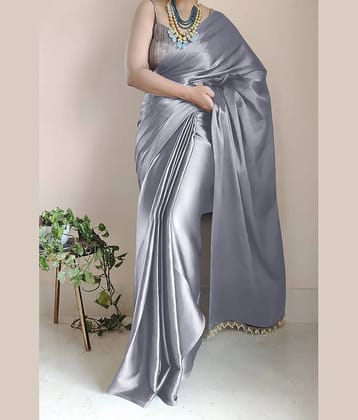 Apnisha Satin Solid Saree With Unstitched Blouse Piece ( Teal )