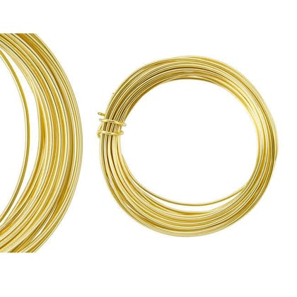 (BWIRE-020) Golden Plated Brass Craft Wire, 22 Gauge Thick (0.7 mm)-Per Packet of 100 Gram (36 Metar) / 22 Guage