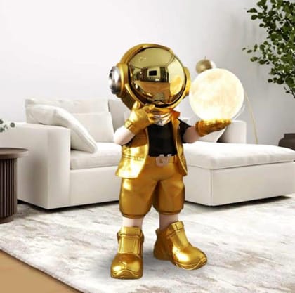 Headphone Astronaut Mr Yoke-H: 32 | L: 10 | W: 10 (Inches) / Gold / Polyresin | Glossy Matt Finish