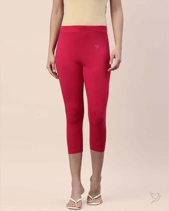 Cotton Capri Legging - Pink Paradise-S / Pink Paradise