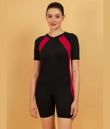 N-Gal Polyester Black One Piece Swimsuit without Skirt - Single