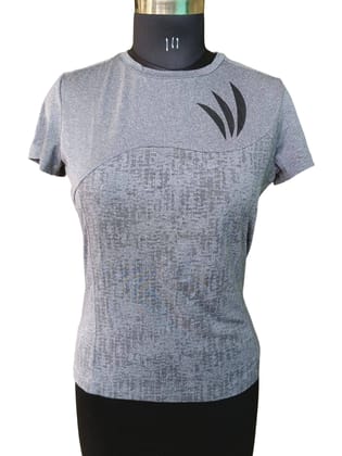 Stylish Heather Gray Stretchable T-Shirt with Modern Sporty Design