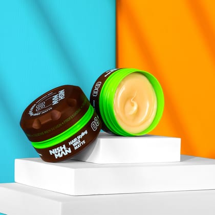 Nishman Hair Styling Hair Wax Matte:Matte Finish|Strong Hold|Re-Stylable Wax|Water Soluble| 30ML